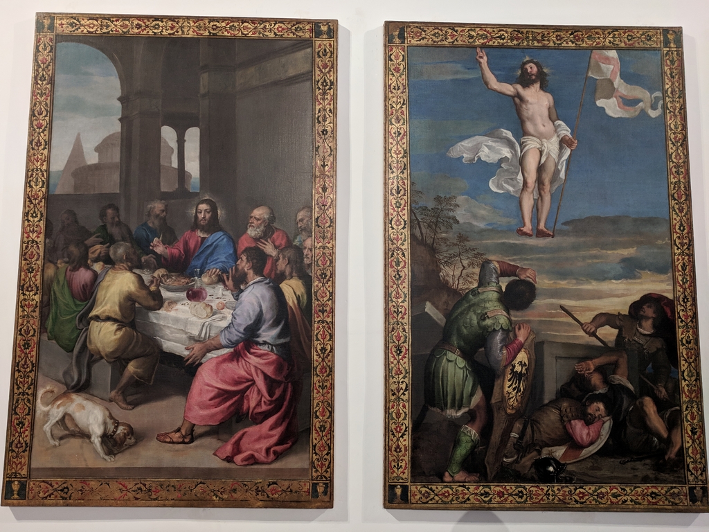 Titian paintings The Last Supper and The Resurrection of Christ