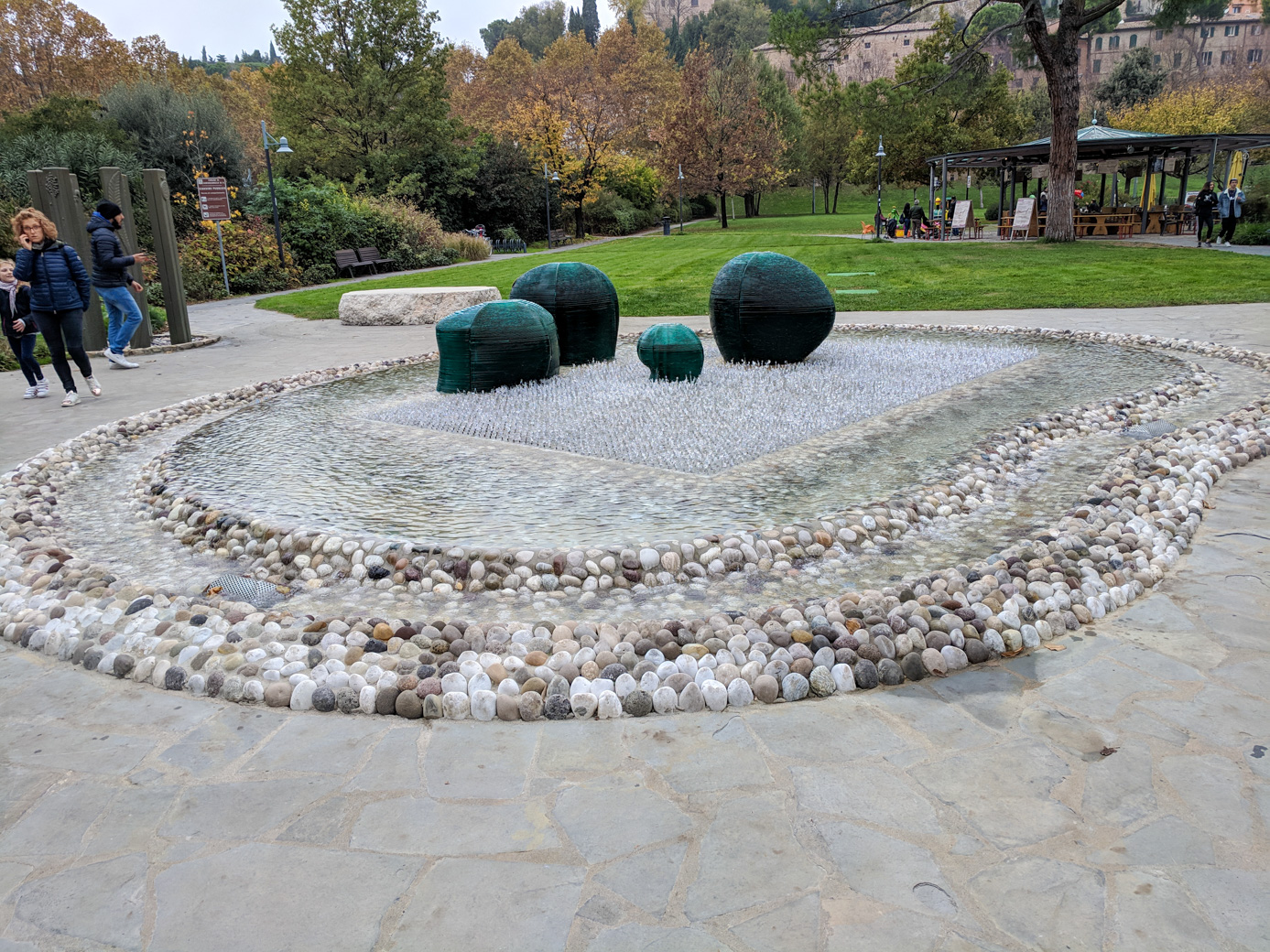 modern fountain in Santarcangelo