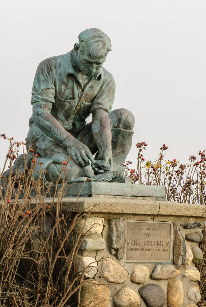 Statue dedicated to all fishermen, Harspwell, Maine