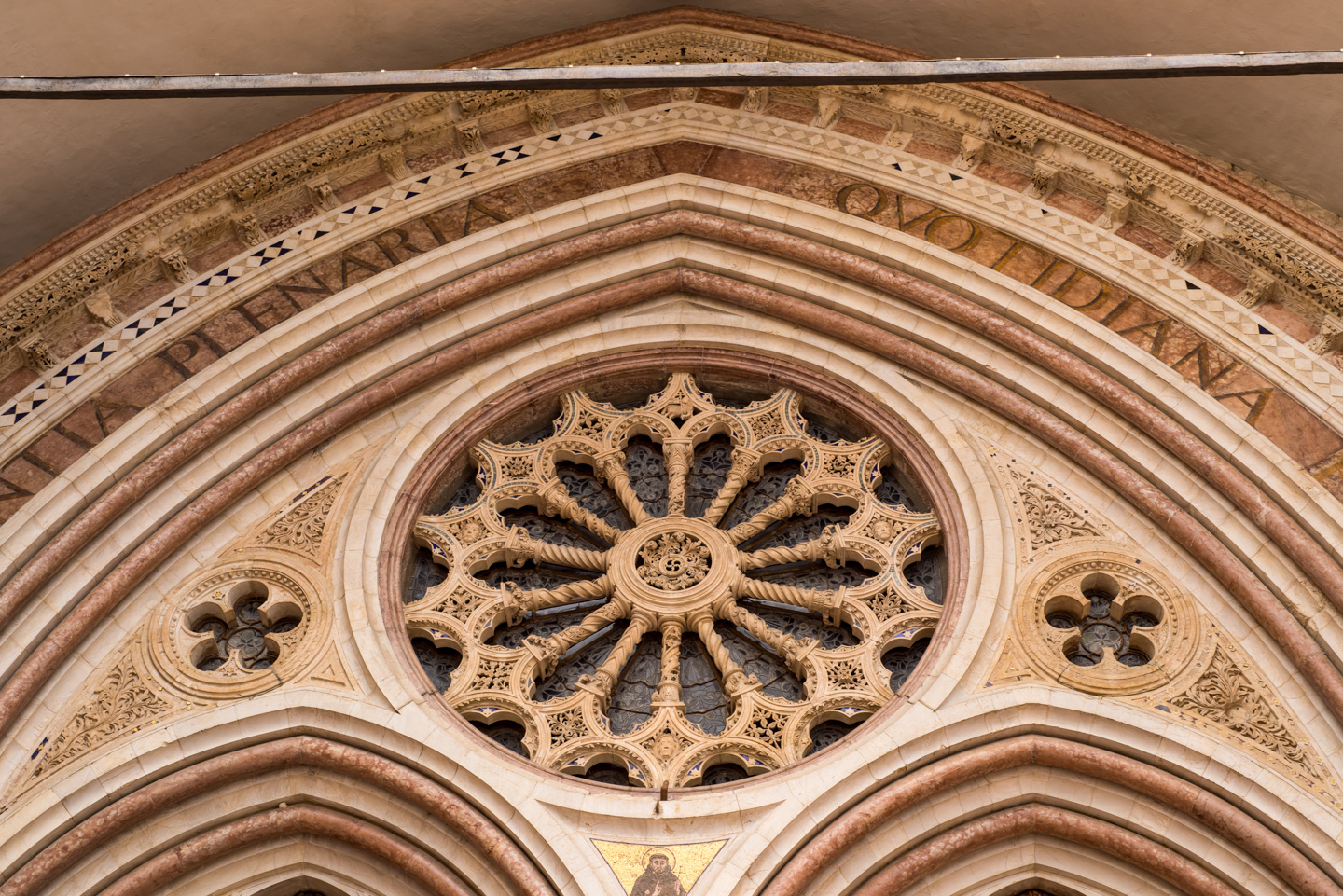 Rose window in the Basilica of St Francis