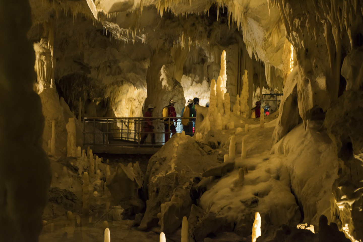 spelunkers in Frasassi Caves