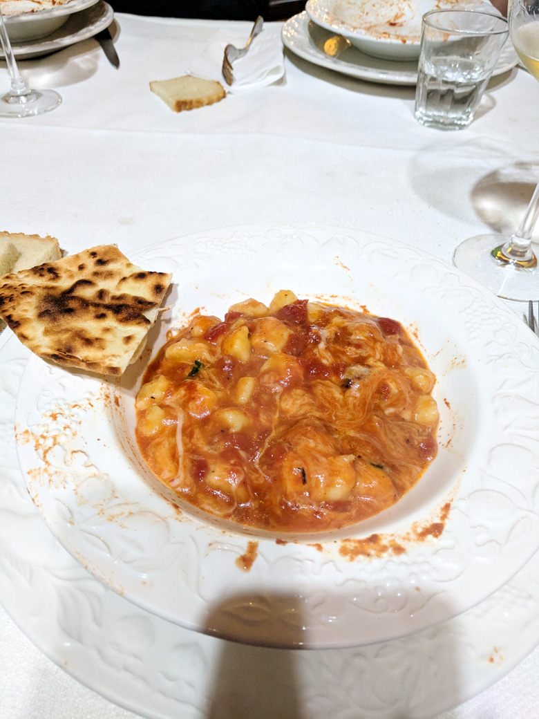 a plate of gnocchi