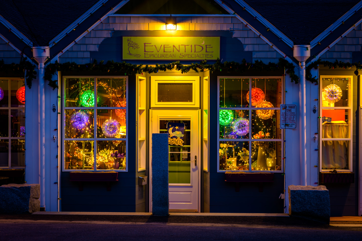 Eventide storefront in evening