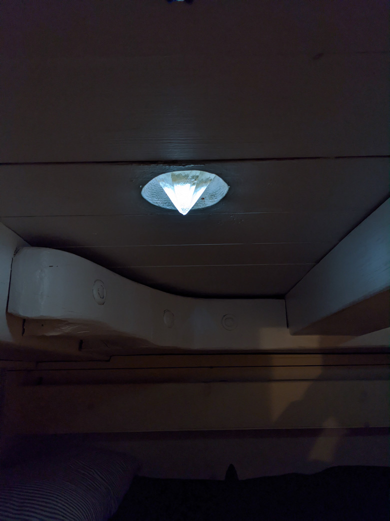Lighting prism as seen below deck