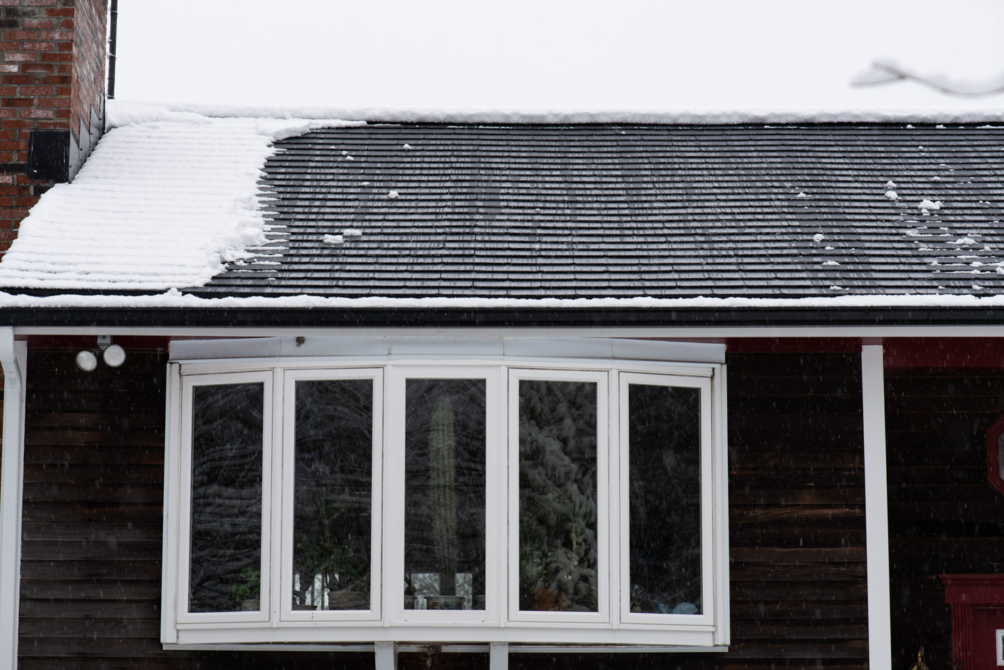 Our roof with only a bit of snow left on it