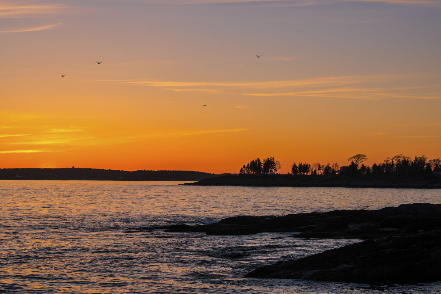 Sunset at Ocean Point, East Boothbay, Maine