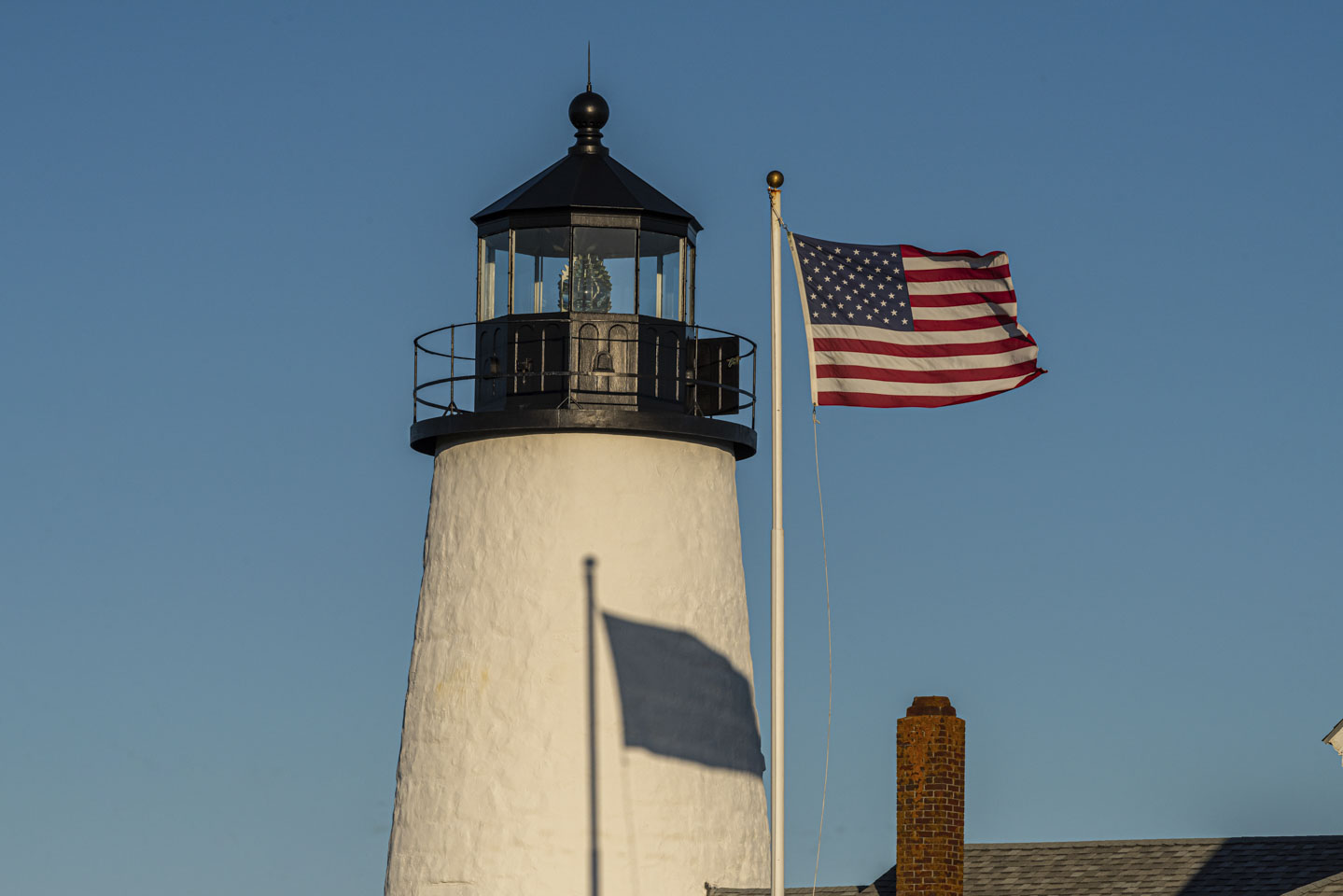 Pemaquid Lighthouse and American flag