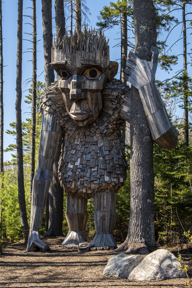 Roskva troll statue looking at you