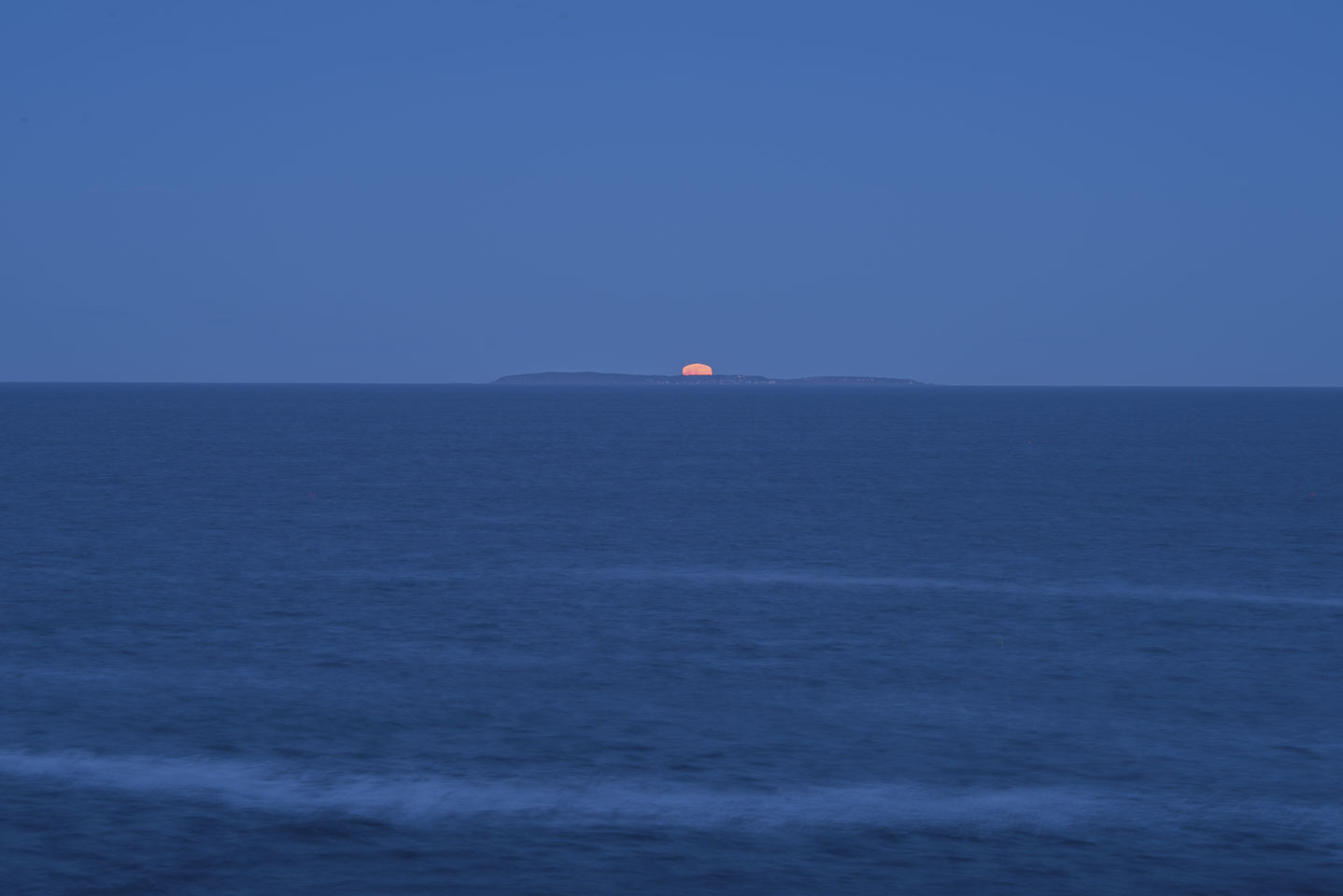 moon rising over Monhegan Island