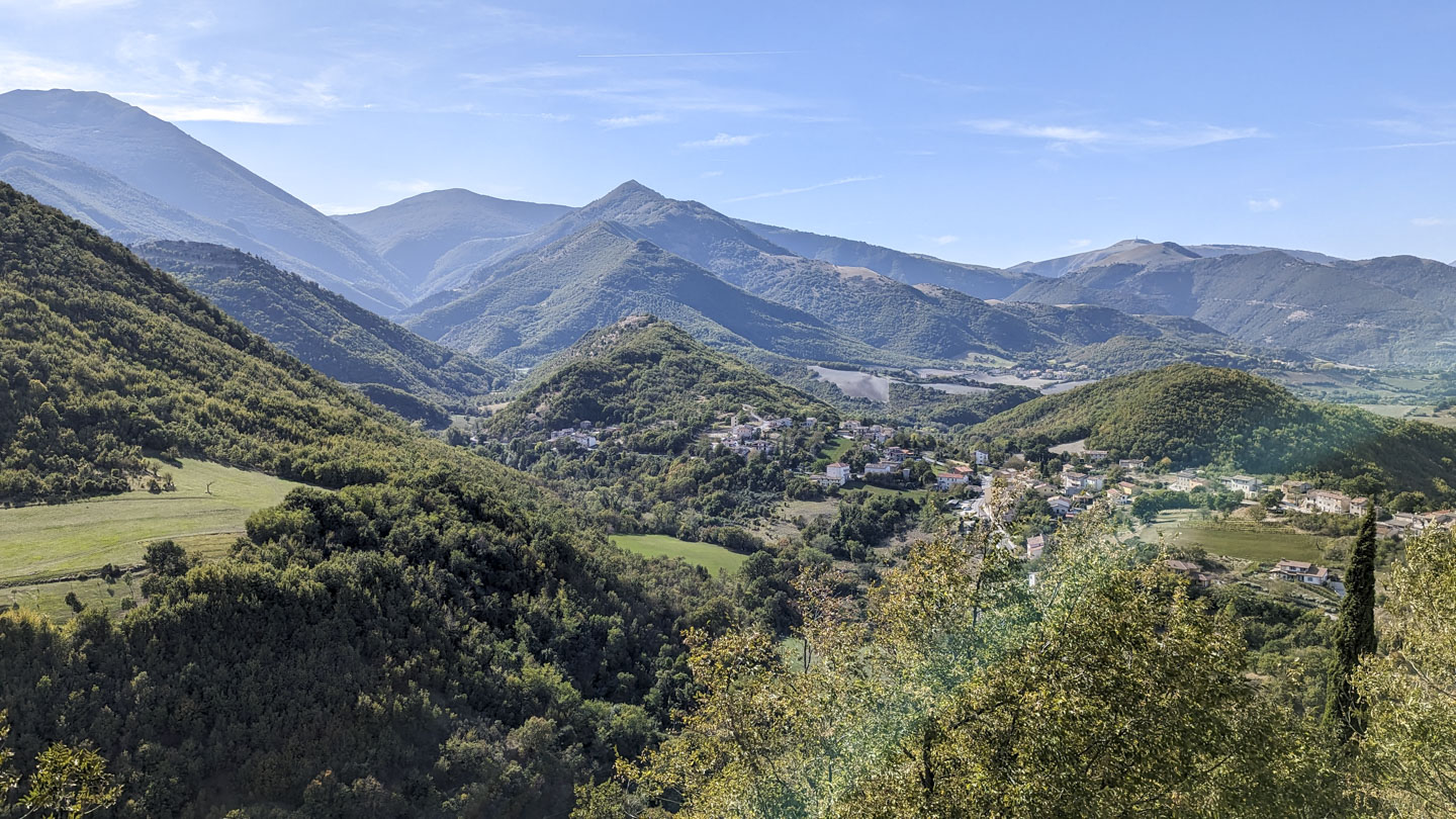 view from Castello di Frontone