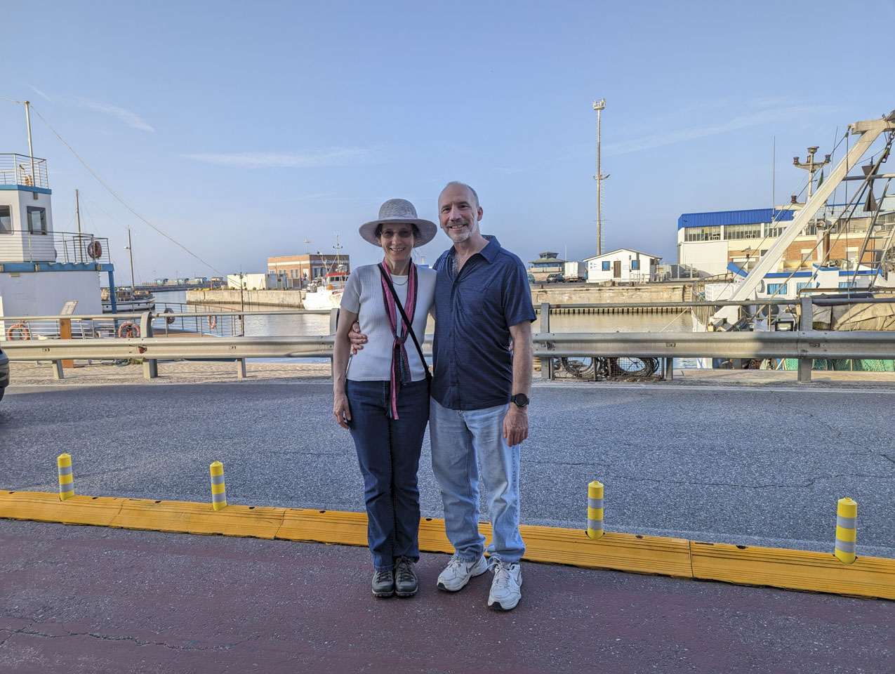 Anne and Paul at the Fano port