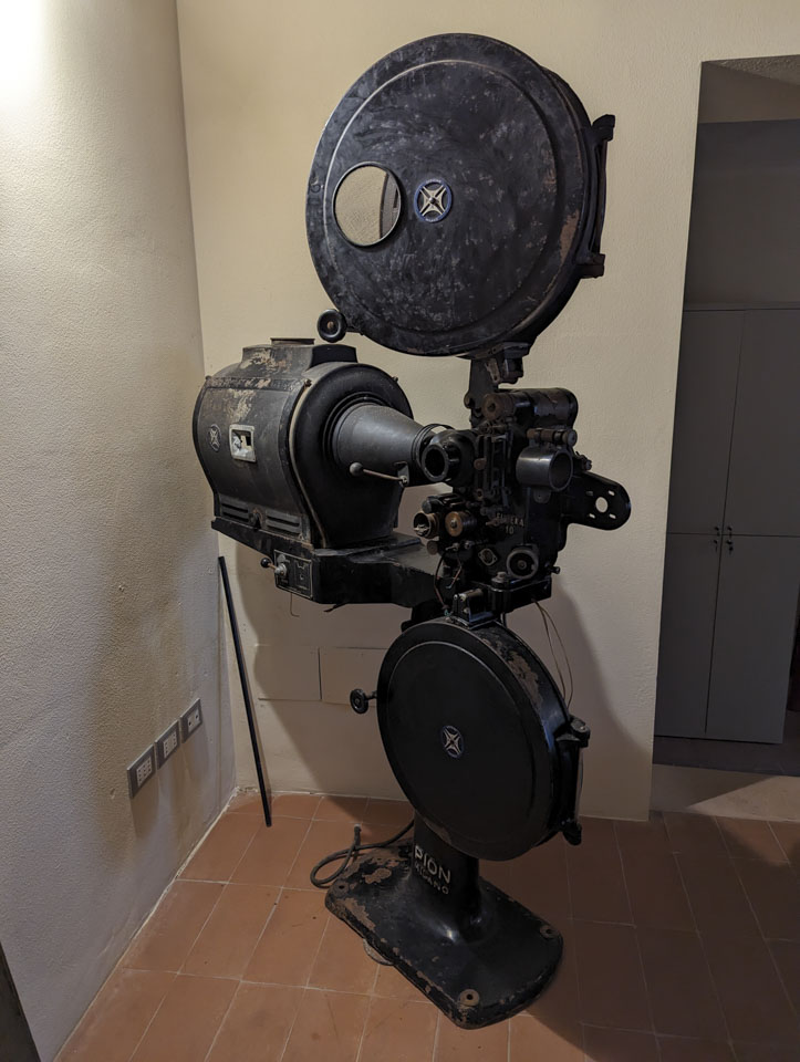 An antique movie projector