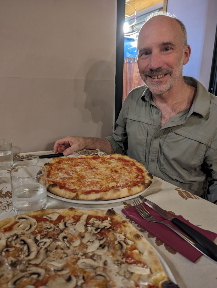 Paul and our pizza dinner