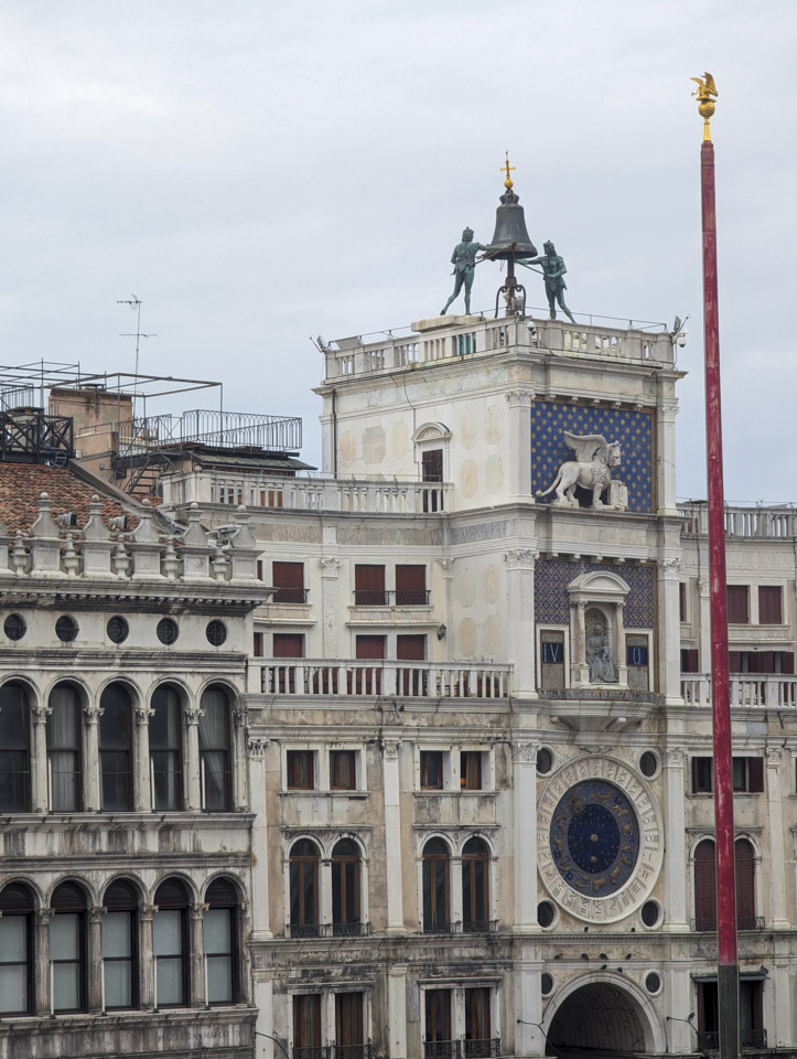 The St Mark clock tower. See description in above paragraph.