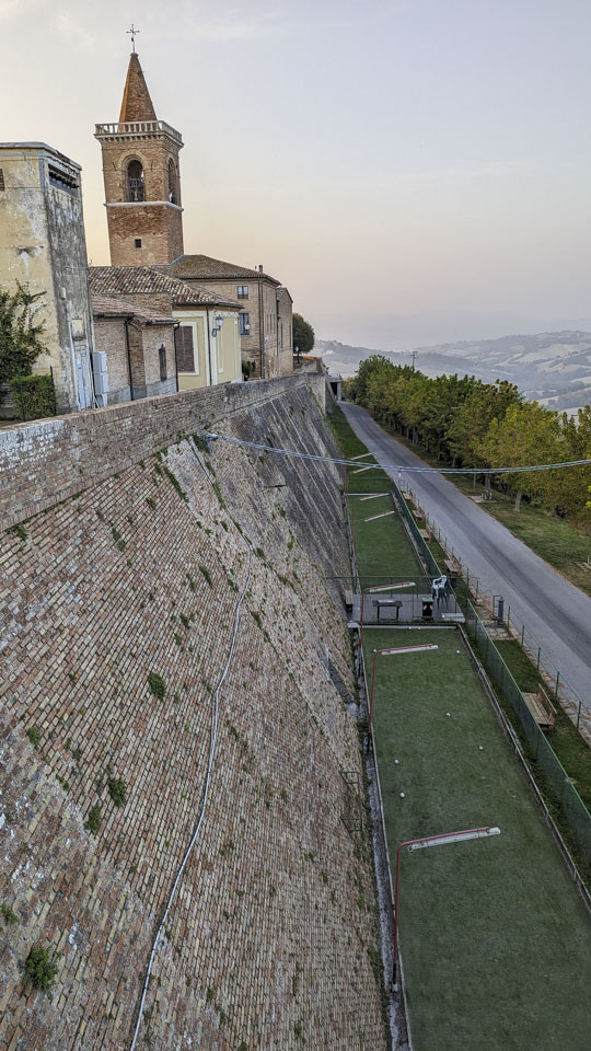 Bocce Ball courts near the city wall of Barchi