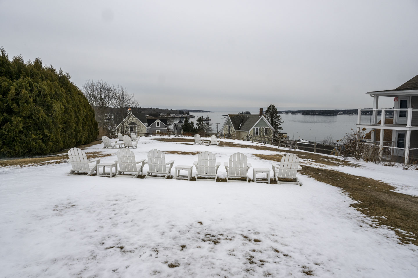 This is a view of the lawn at Topside Inn.